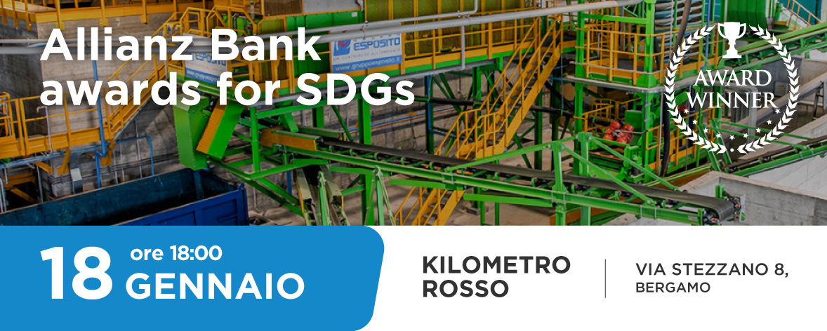 Il Gruppo Esposito è tra le realtà premiate all’evento Allianz Bank awards for SDGs 2023 - Allianz Bank awards for SDGs 1178x472 1 impianti di trattamento rifiuti